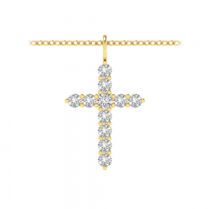 2 Ctw Moissanite Cross Pendant Necklace